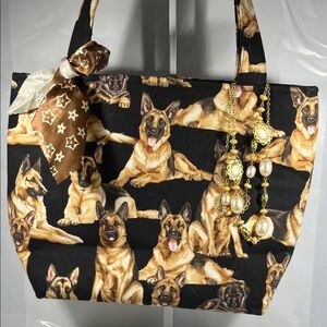 German Shepherd Print Tote Bag